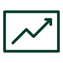 animated icon of a rectangle with an arrow showing an increase in growth