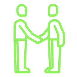 animated icon of two people shaking hands